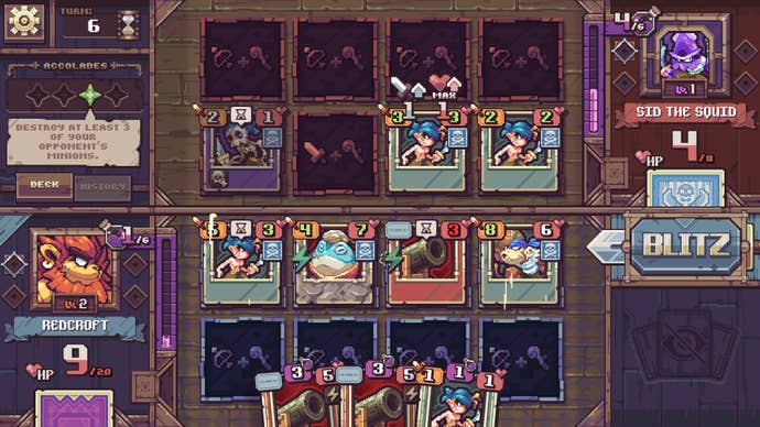 A card battle board full of pirate-themed cards in Cross Blitz