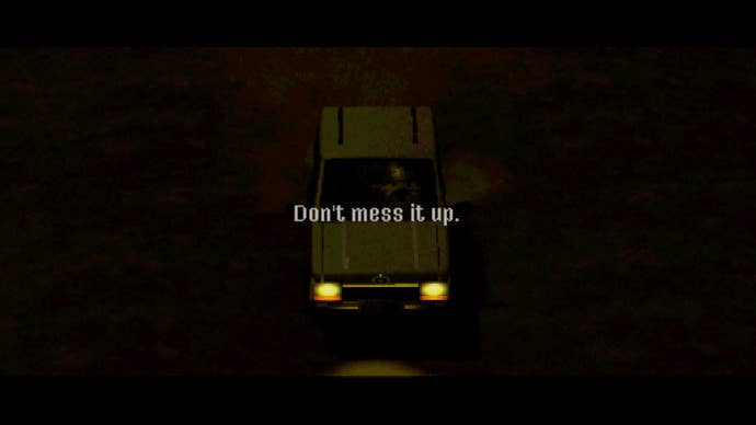 “Don’t mess it up” speech over a car in Crow Country