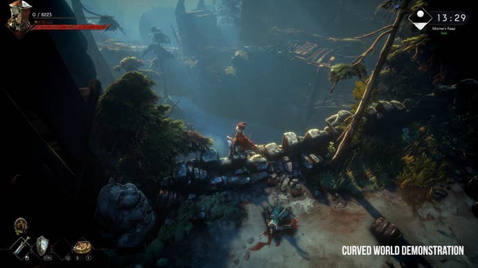 An example of the ‘curved world’ technique that enhances draw distance.