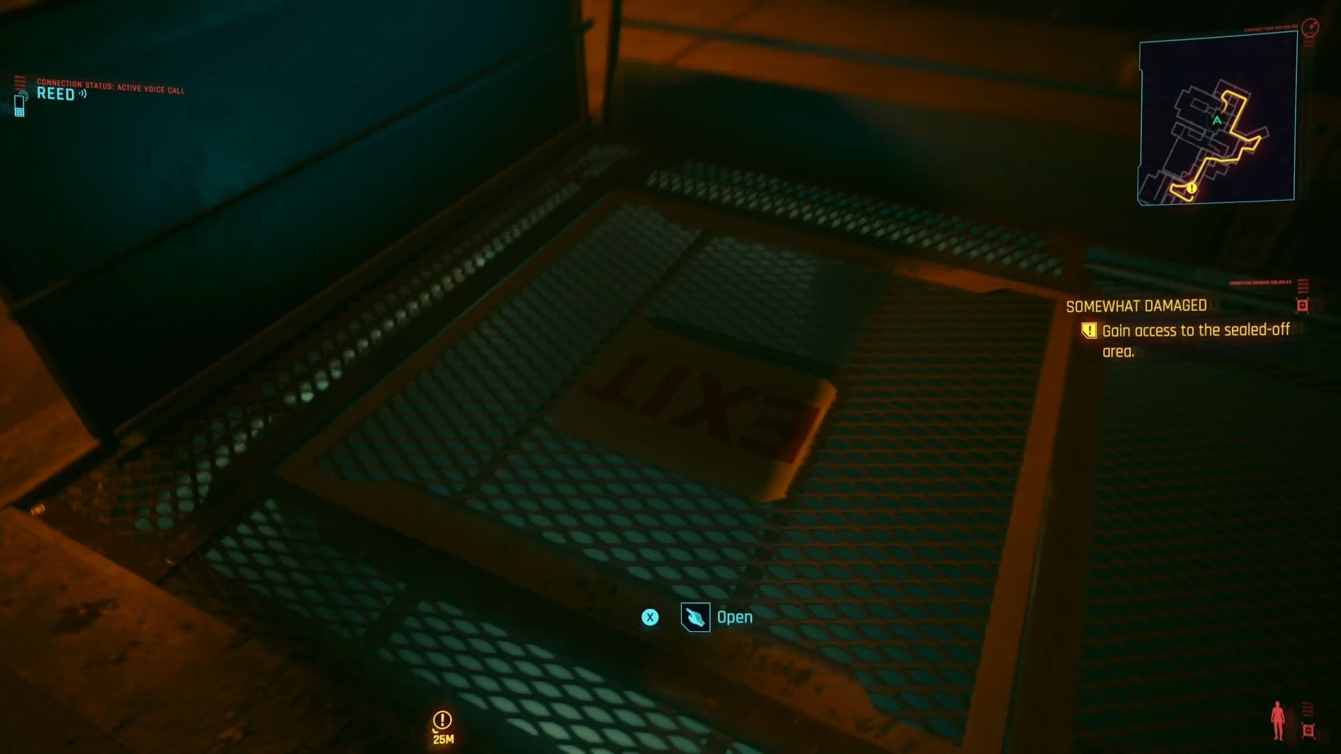 looking at a floor grate with the word &lsquo;exit&rsquo; on it