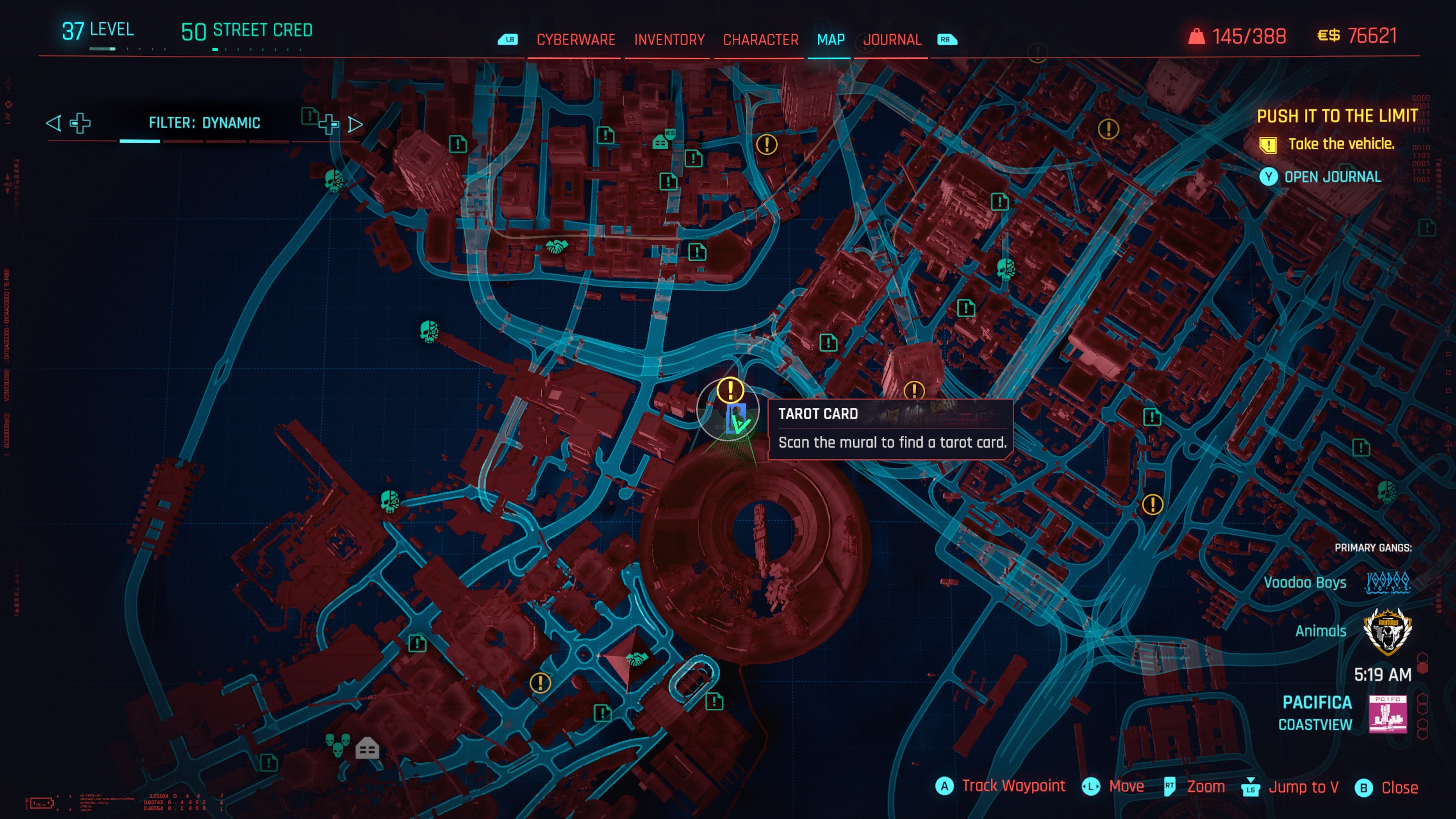 map of the king of cups tarot card graffiti location