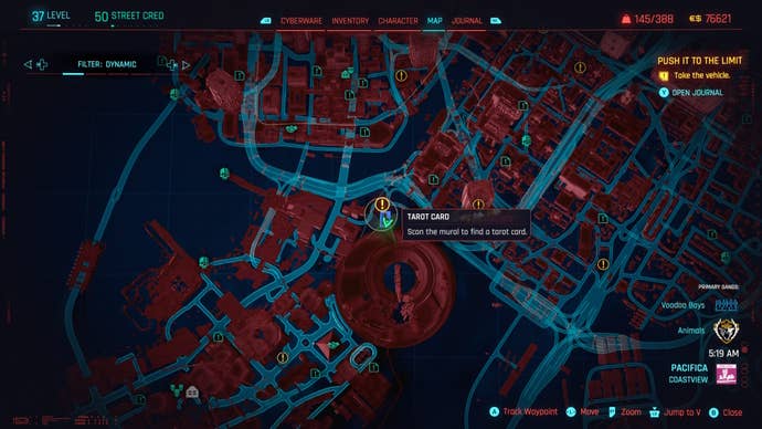 map of the king of cups tarot card graffiti location