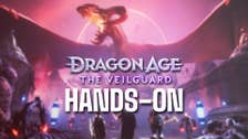 Coverage header for Dragon Age The Veilguard, with text that says 'hands-on'