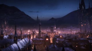 Screenshot from Dragon Age: Dreadwolf teaser showing the port city of Treviso sits bathed in evening light.