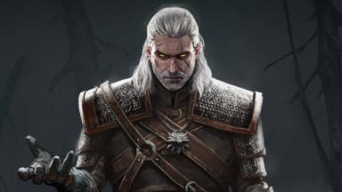 Artwork of white-haired Geralt the Witcher from Dead by Daylight