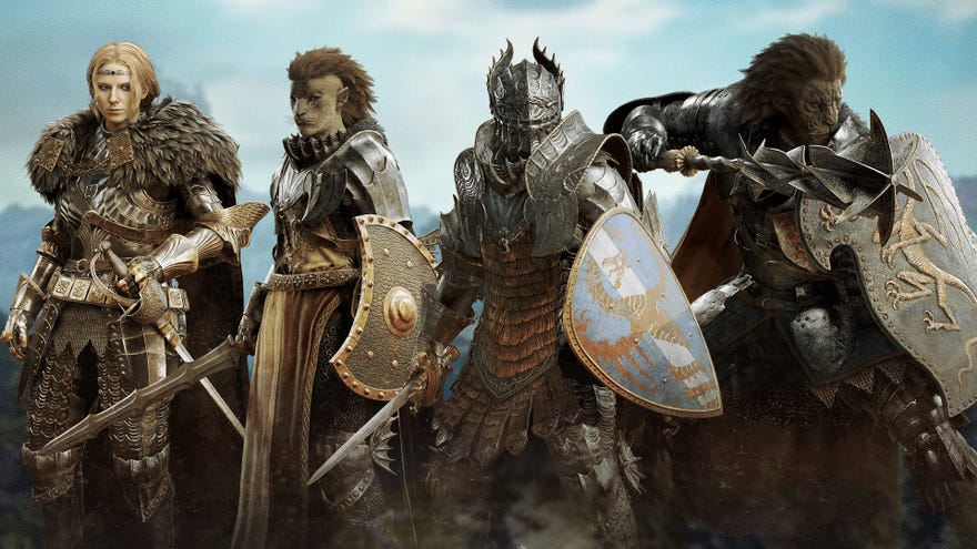 A selection of fighter characters in Dragon's Dogma 2.