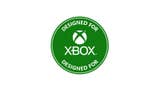 Xbox logo in green and white, with the words "designed for Xbox" on it