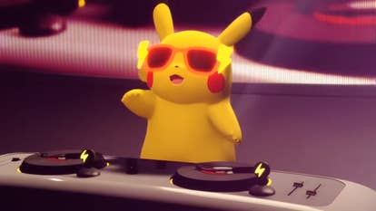 DJ Pikachu being a cool guy at the turntables.