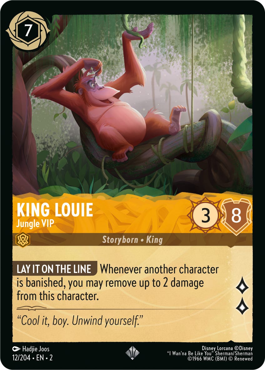 The King Louie, Jungle VIP, Disney Lorcana card.