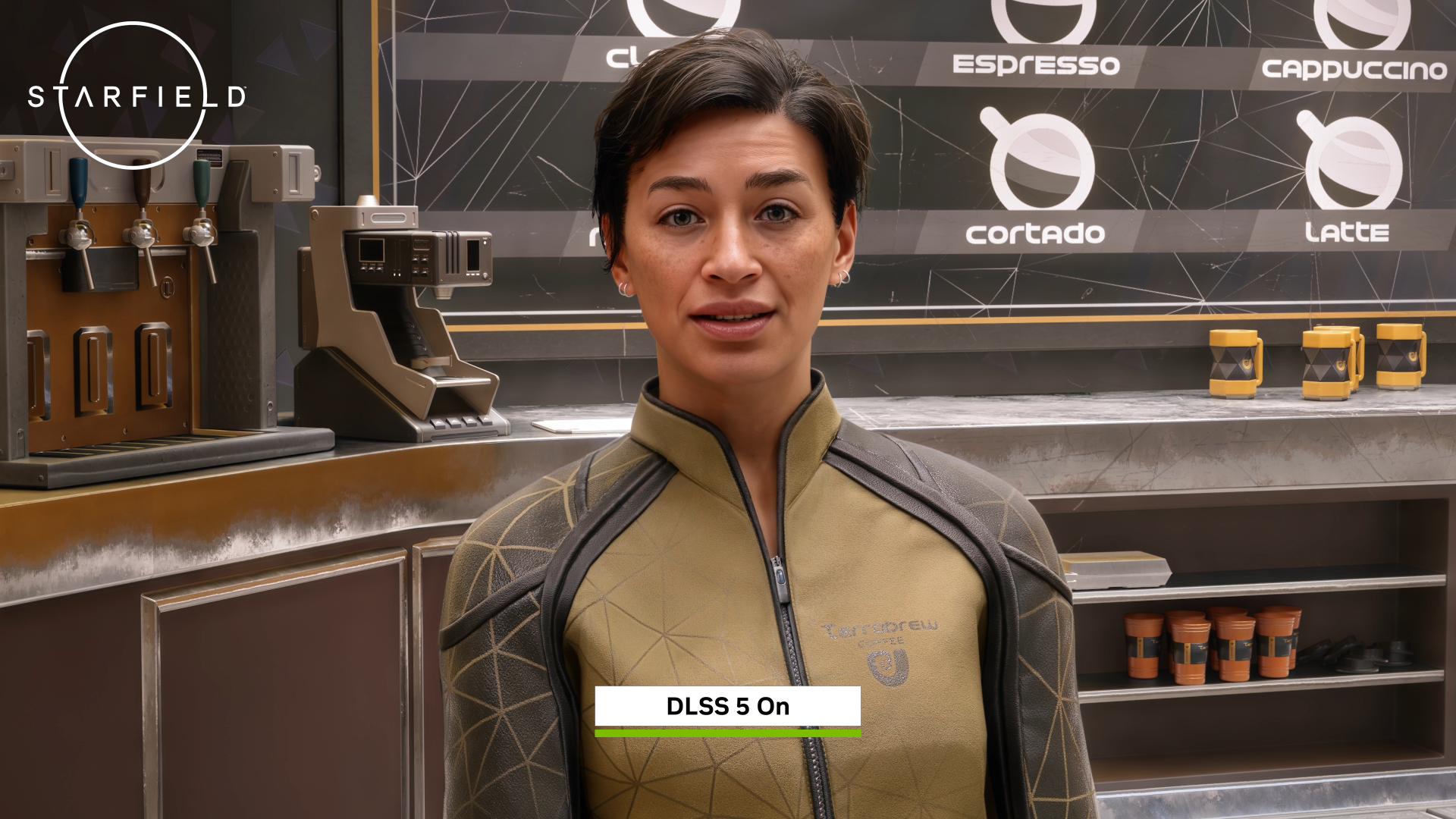 A woman in Starfield under the influence of DLSS 5.