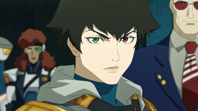 Devil May Cry TV series screenshot showing a character scowling