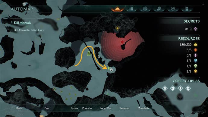 A route into a fleshy moat - where a secret and Life Sigil can be found - is drawn on the map in DOOM: The Dark Ages' The Forsaken Plains chapter