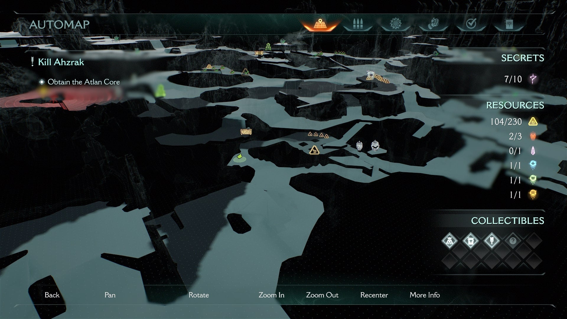 The player stands in a pathway leading to the eighth secret area - which contains a Ruby - in DOOM: The Dark Ages' The Forsaken Plains chapter - 16