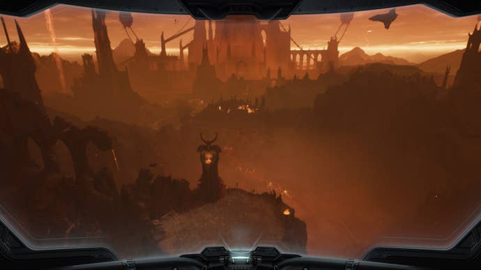 The Slayer is inside of the Atlan in DOOM: The Dark Ages' Hellbreaker chapter