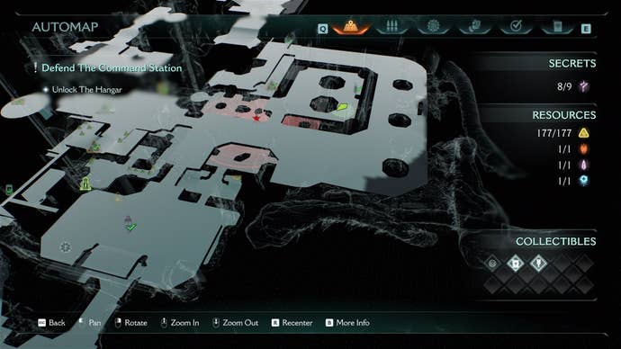 The player is shown to be standing beside a Wraithstone on the map in DOOM: The Dark Ages' Sentinel Command Station chapter