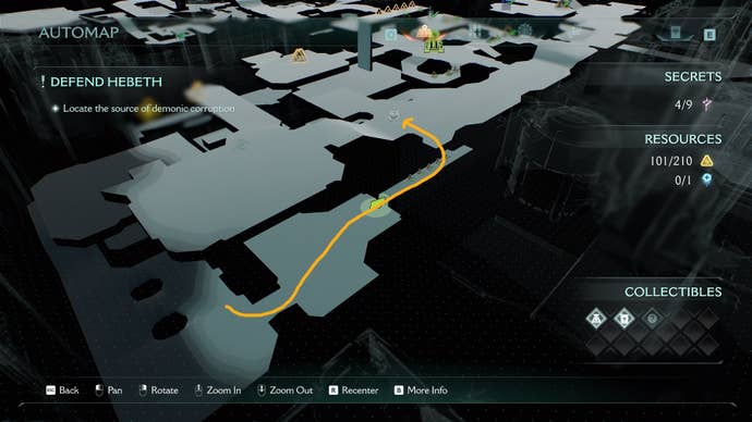 A route is drawn on the Hebeth map that leads to a secret area with a Life Sigil in DOOM: The Dark Ages