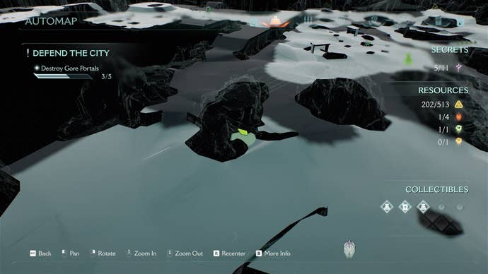 The location of one of the wolf statues found in The Siege Part 1 is marked on the map in DOOM: The Dark Ages
