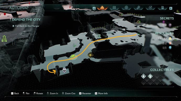 A route from the church courtyard to a secret area with Life Sigil is drawn on the map in The Siege Part 2 chapter of DOOM: The Dark Ages