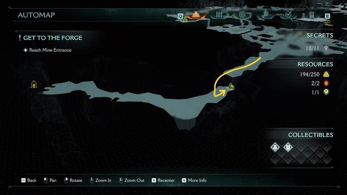 A route to the tenth secret location - some hidden Gold - is drawn on the map in DOOM: The Dark Ages' Abyssal Forest
