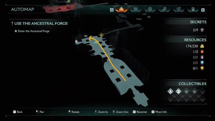 A map of the sixth secret location - which contains a Ruby - is shown in DOOM: The Dark Ages' Ancestral Forge chapter