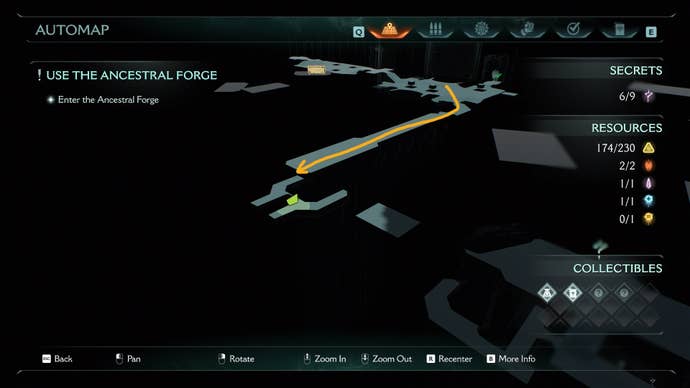 A route to an Energy Node - which leads to the seventh secret location - is drawn on the map in DOOM: The Dark Ages' Ancestral Forge chapter