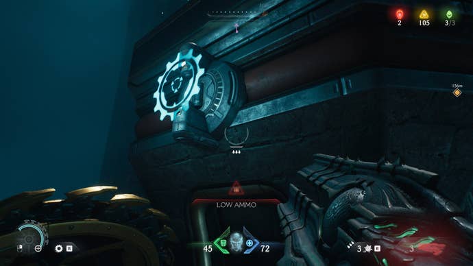 The player looks at an Energy Node in DOOM: The Dark Ages' Ancestral Forge chapter