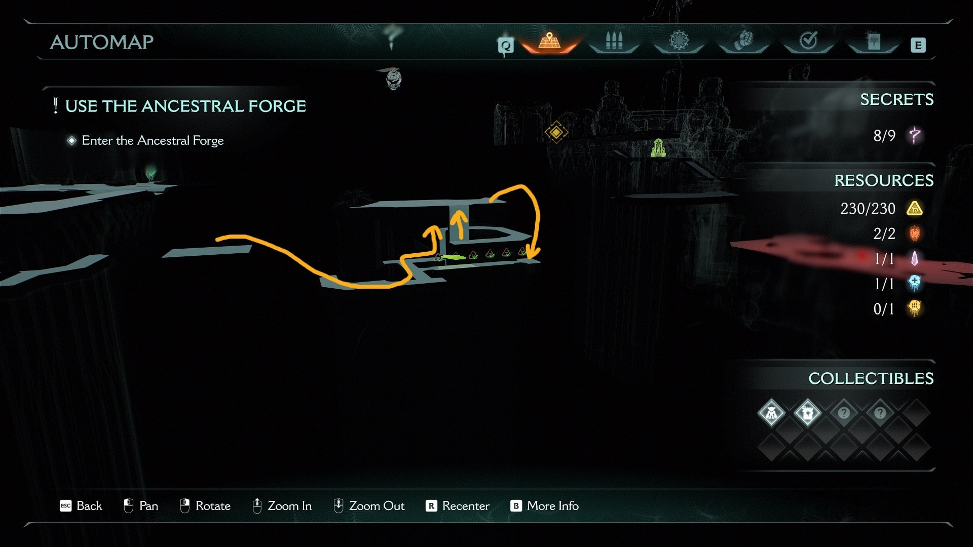 The route to the eighth secret area is drawn on the map in DOOM: The Dark Ages' Ancestral Forge chapter - 18