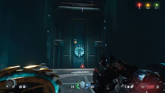 The player looks at an Energy Node in DOOM: The Dark Ages' Ancestral Forge chapter
