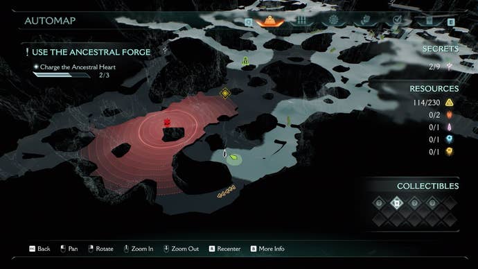 The location of the Wraithstone and a wolf statue is marked on the map in DOOM: The Dark Ages' Ancestral Forge chapter