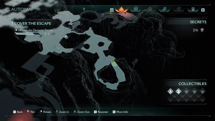The player stands where the Codex is in the Village of Khalim - on the map - in DOOM: The Dark Ages