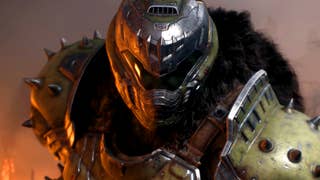 the doom slayer with his furry cape in Doom: The Dark Ages
