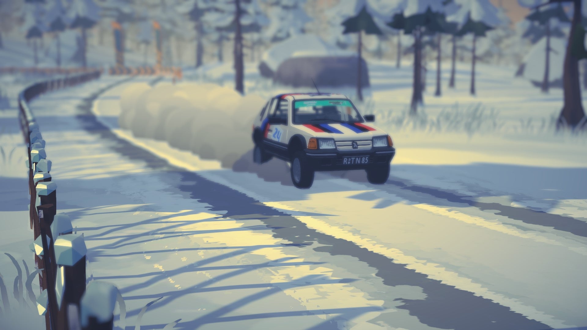 A not-Peugeot tacking a snowy stage in #Drive Rally. - 3