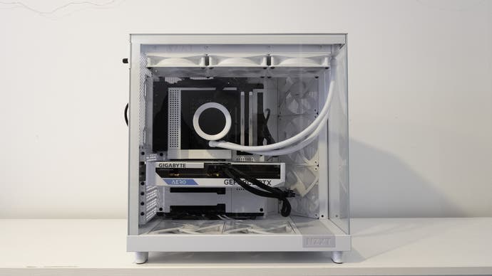 white gaming pc - lights off