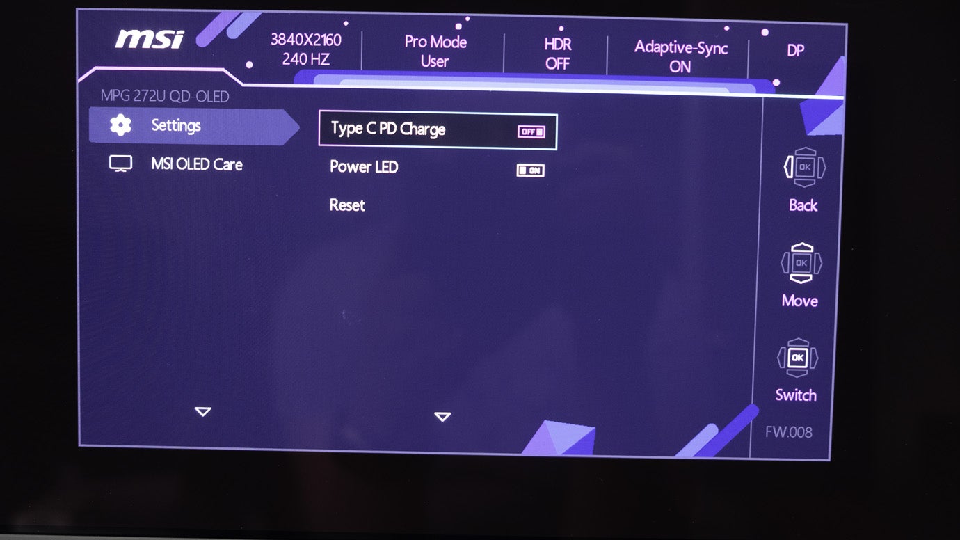 osd settings msi 272urx
