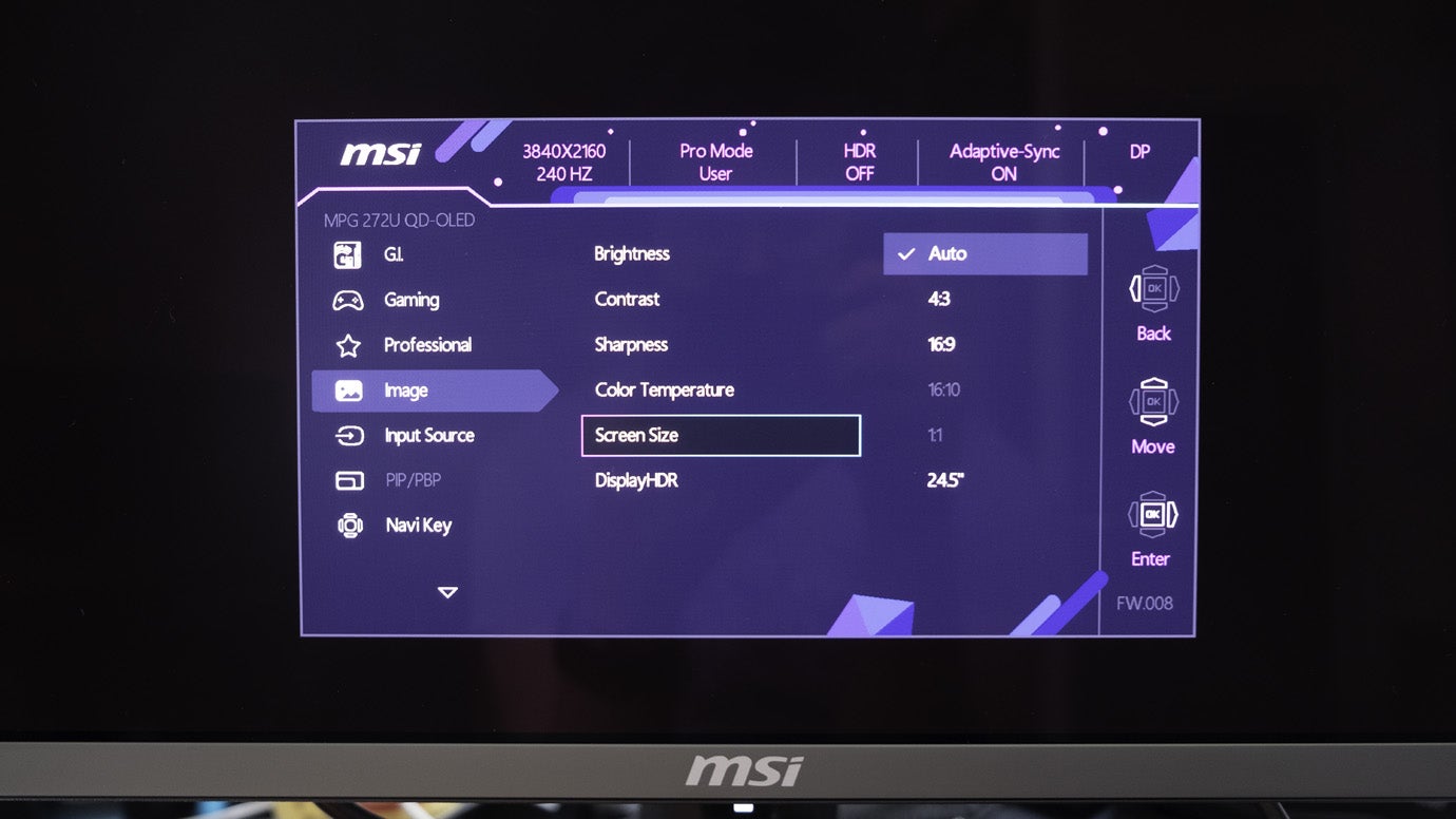 osd settings msi 272urx
