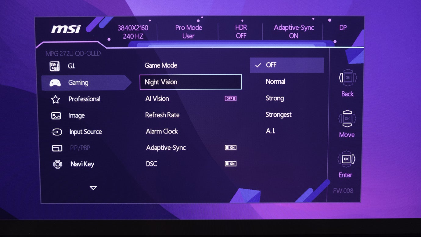 osd settings msi 272urx