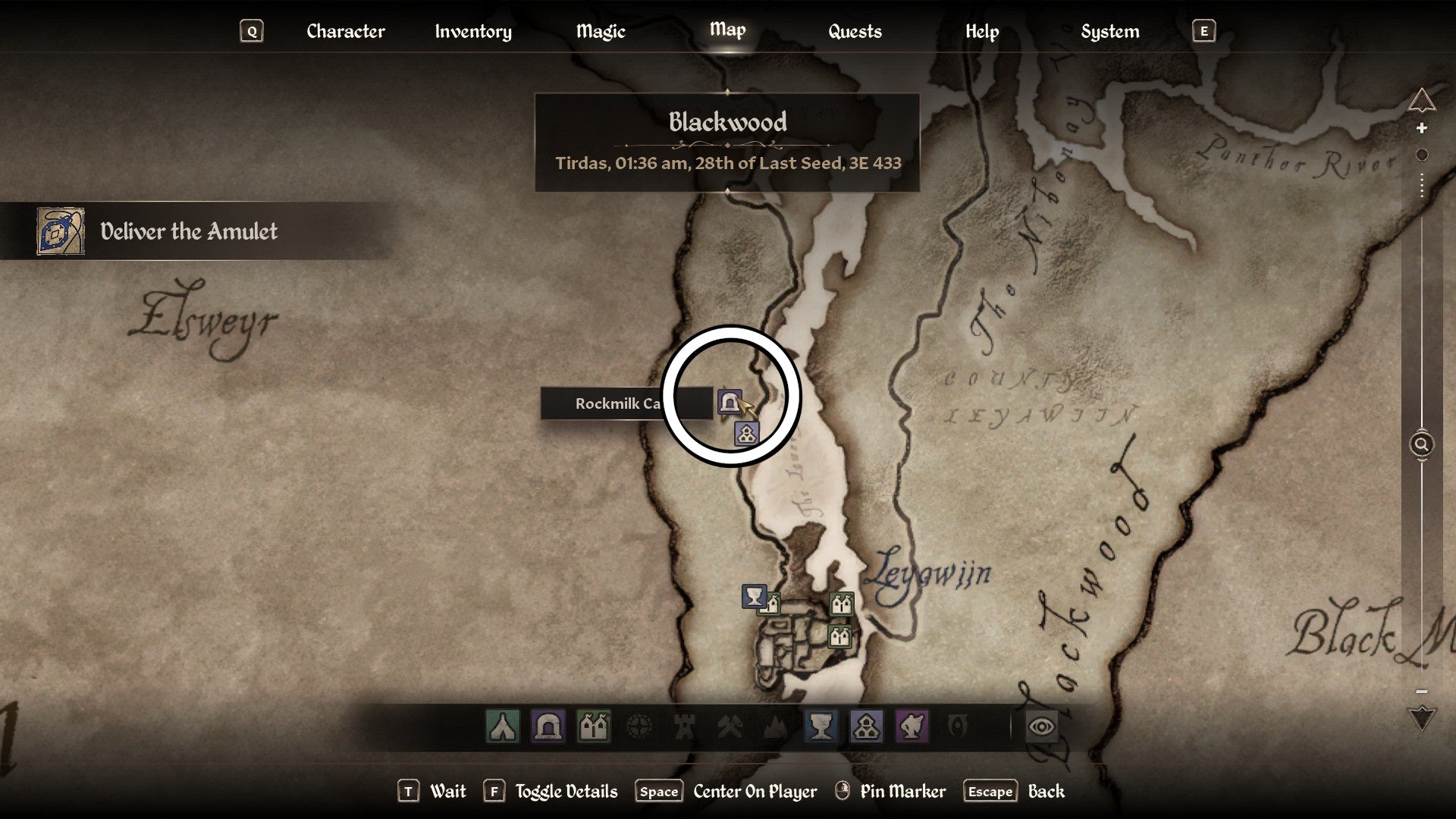 Circled map view of a Daedric Armor location in Oblivion Remastered.