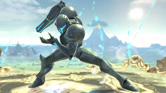 Dark Samus striking a pose in Smash Bros