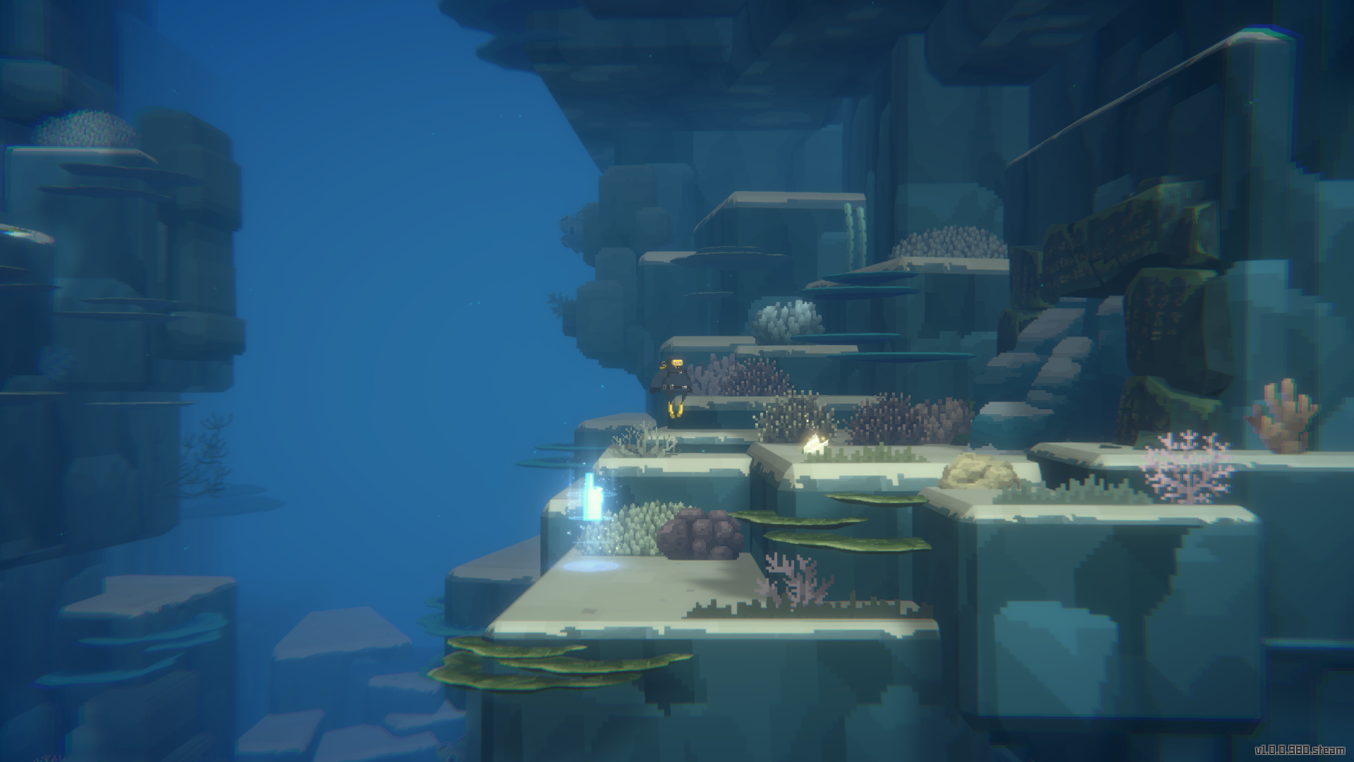 Dave places a bomb on a cave in Dave the Diver