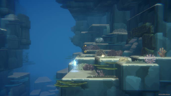 Dave places a bomb on a cave in Dave the Diver