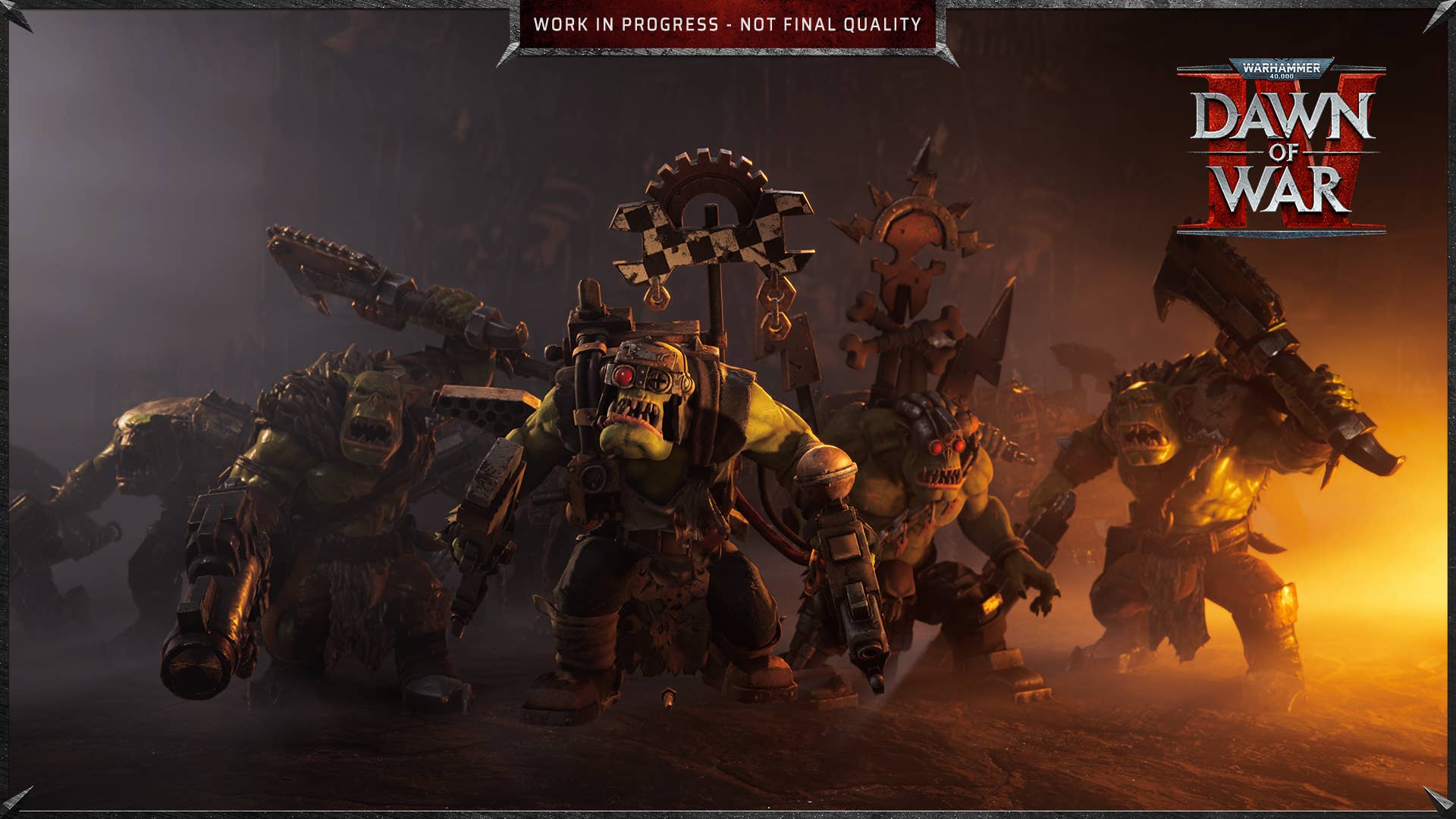 Dawn of War 4 official screenshot showing some Ork units