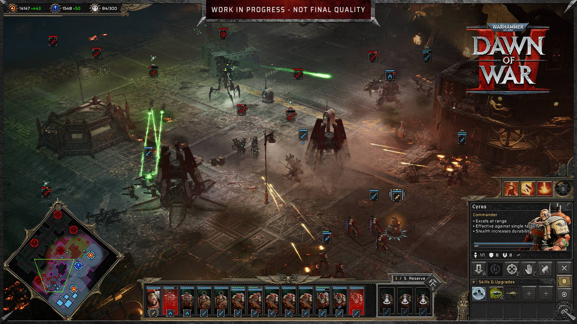 Dawn of War 4 official screenshot showing Necrons and Space Marines in battle