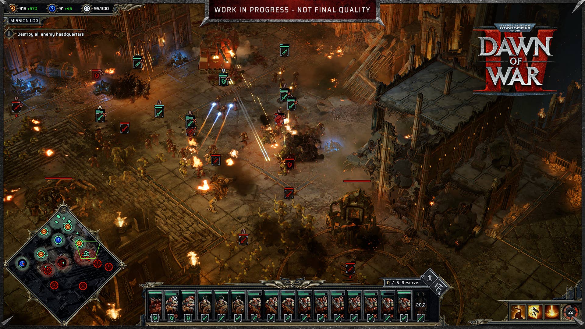 Dawn of War 4 official screenshot showing combat amongst ruins