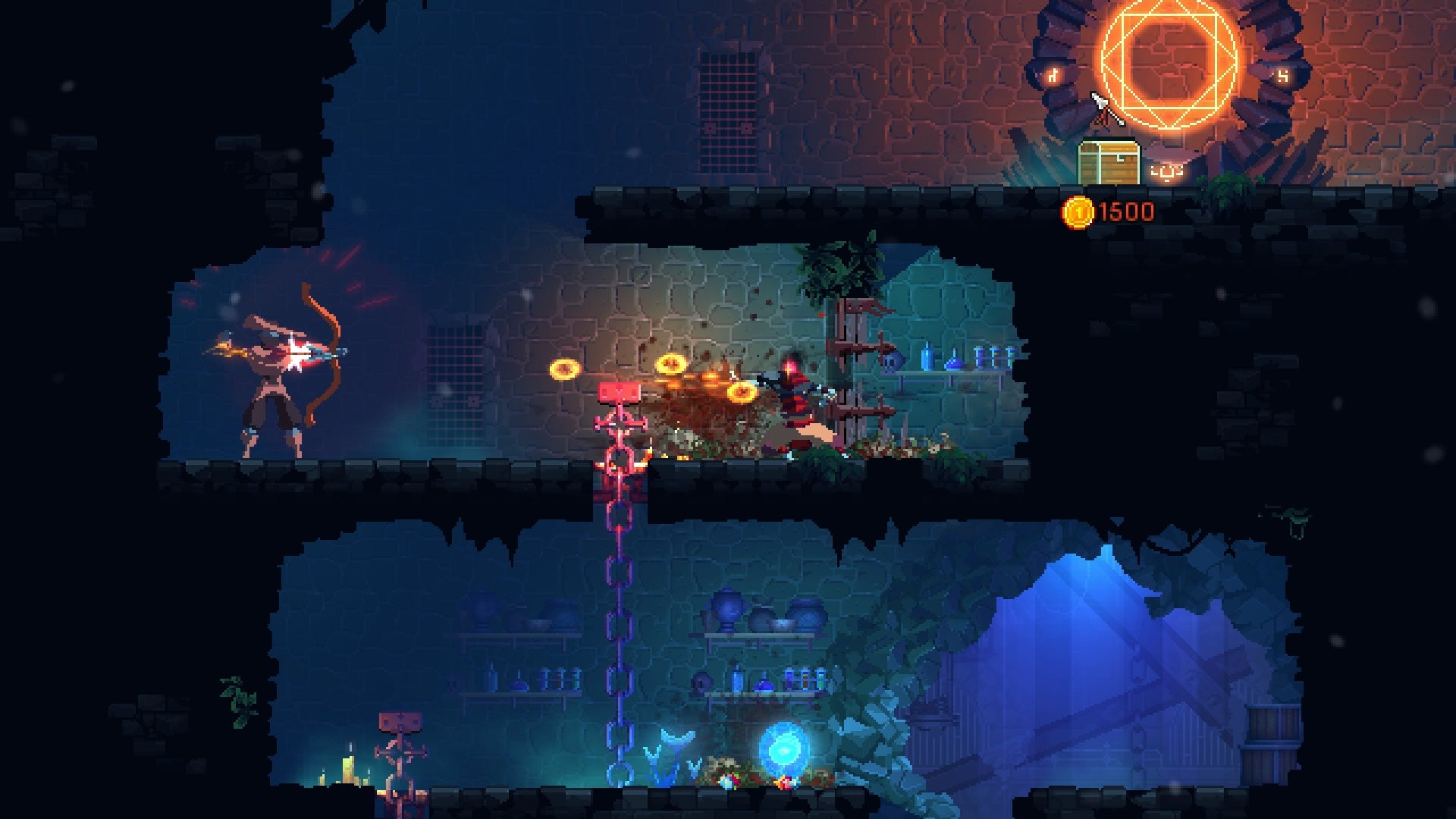 A player faces a boss in Dead Cells+ - 3