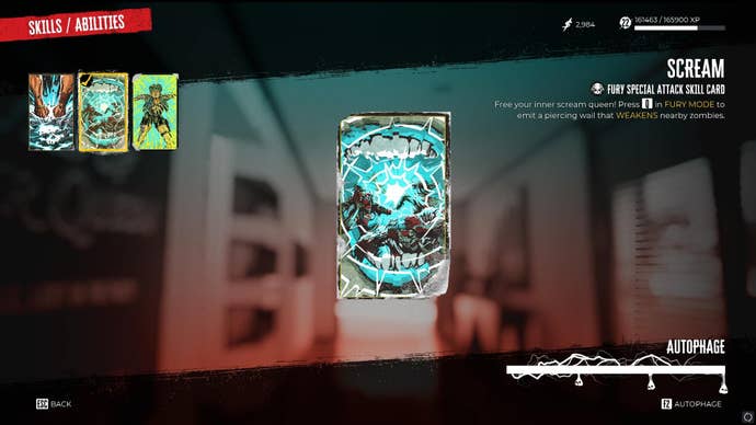 The Scream ability card in Dead Island 2 is shown