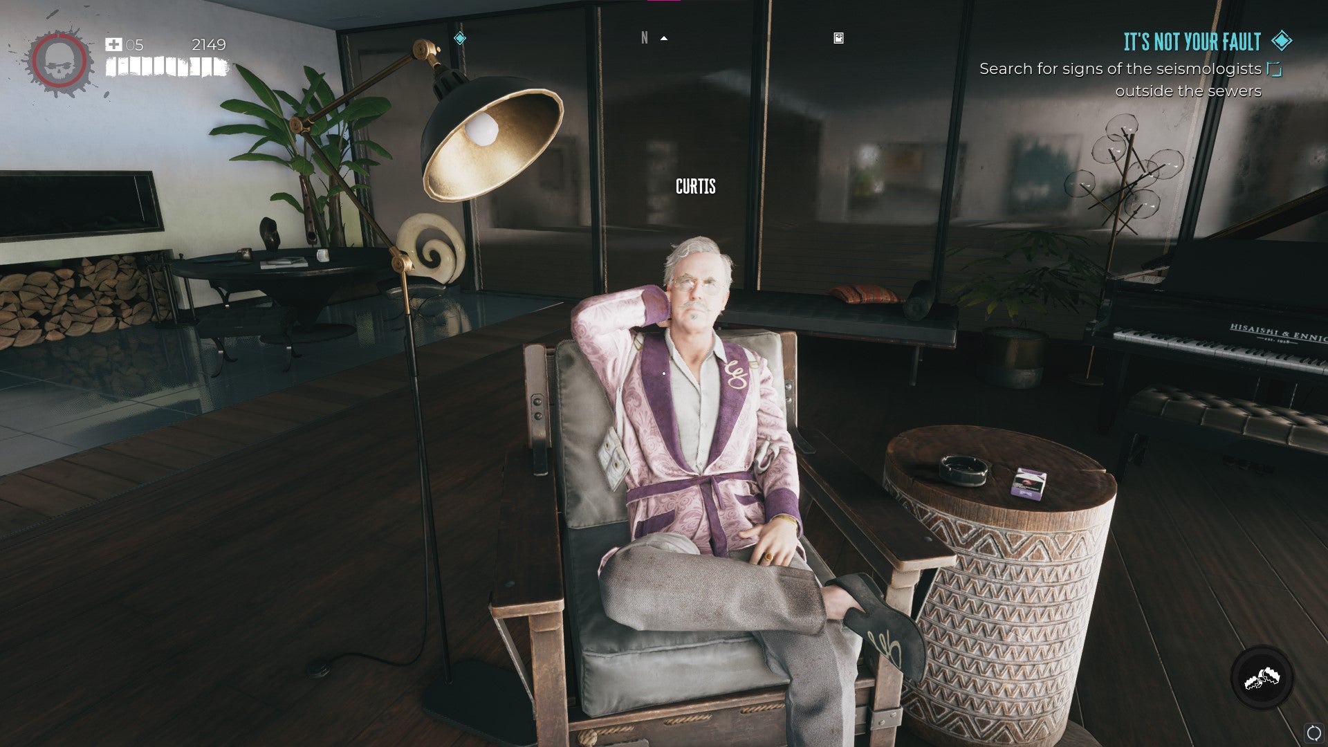 The player looks at Curtis Sinclair in Emma Jaunt's mansion in Dead Island 2 - 5