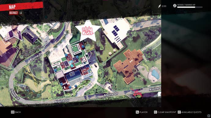 The map of the Goat Pen in Dead Island 2