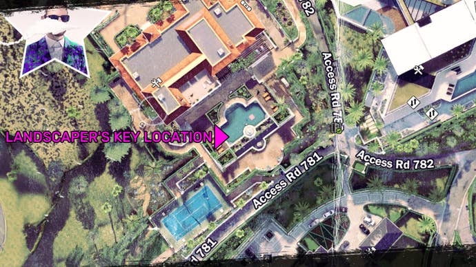 A map showing the location of the Landscaper’s Key in Dead Island 2.