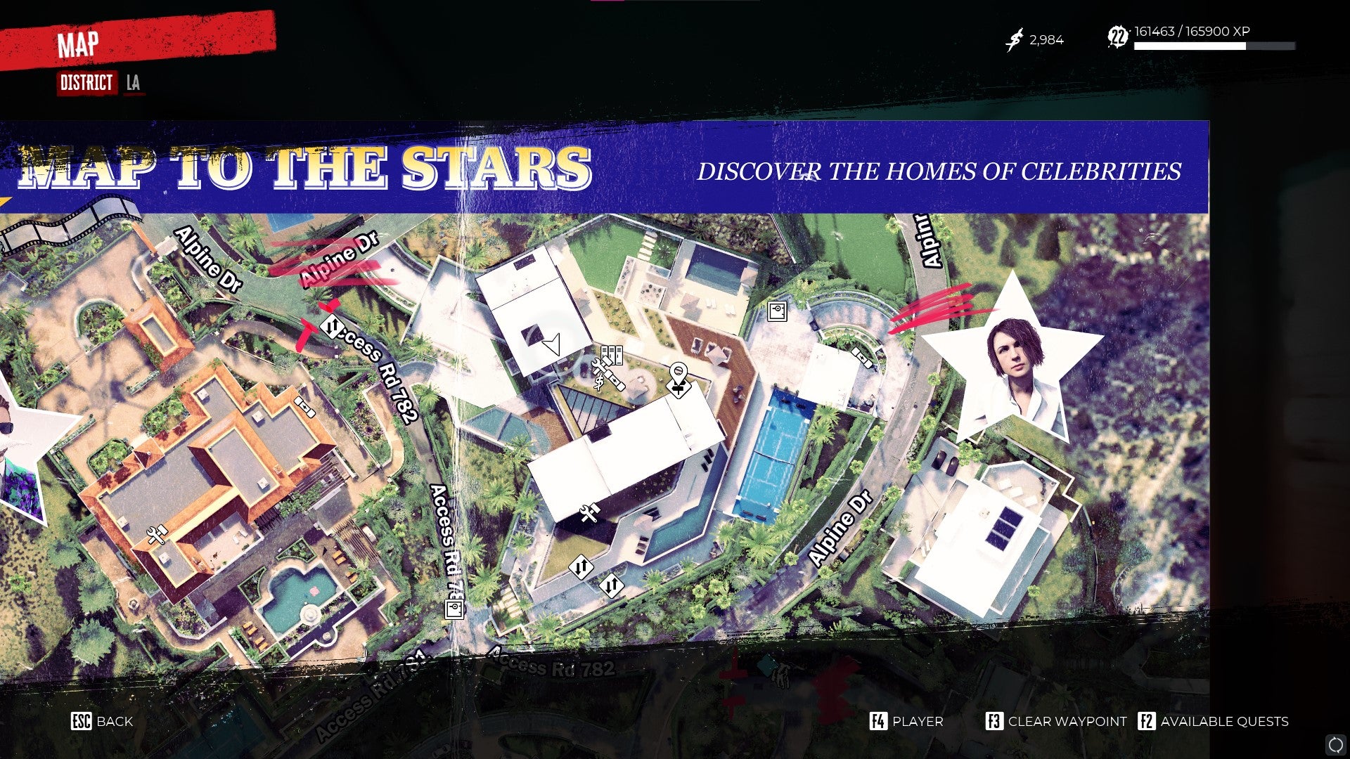 A map of Dead Island 2&rsquo;s take on Bel-Air is shown