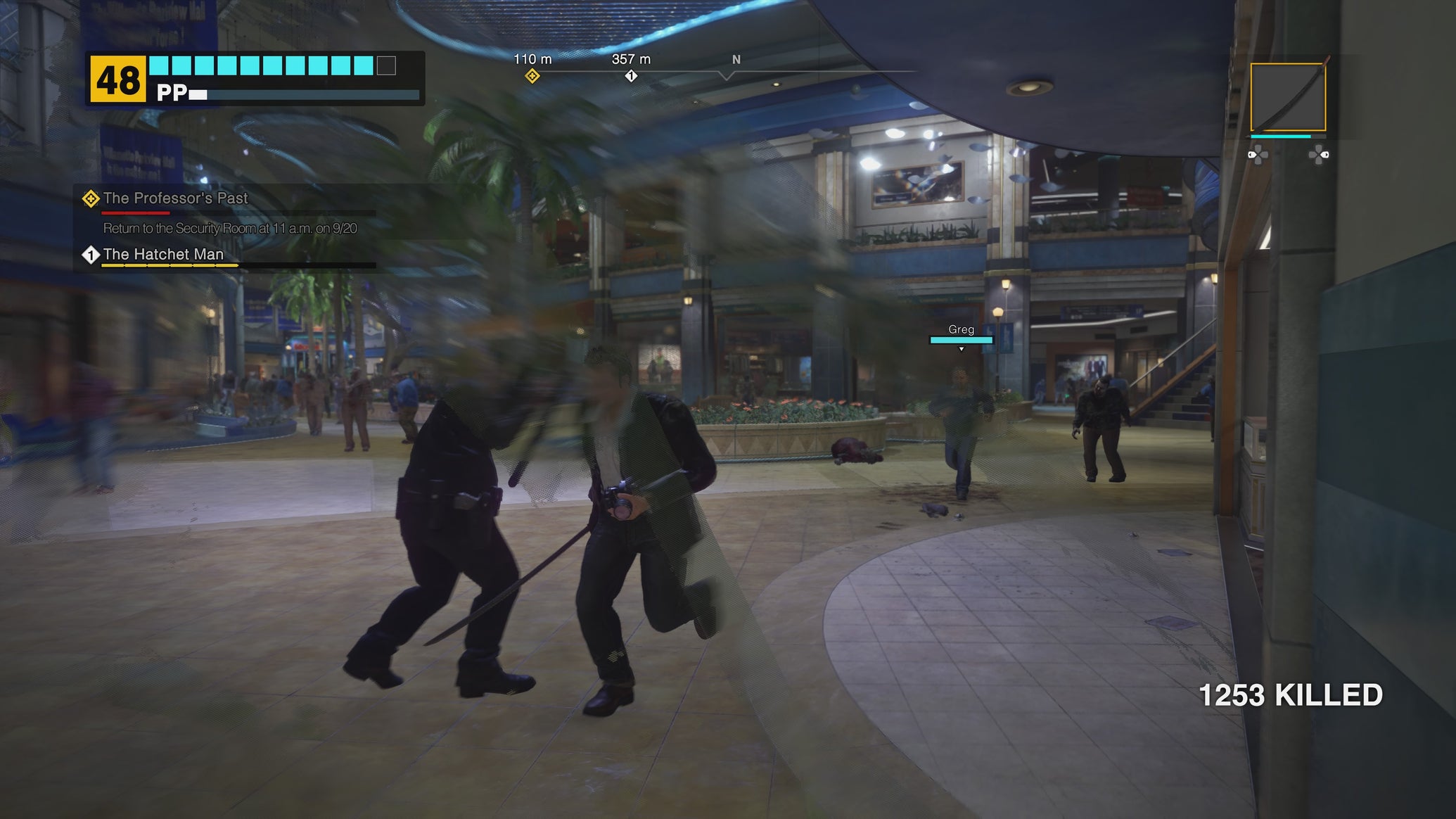 Dead Rising Deluxe Remaster survivor following Frank - 1